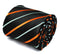 navy with orange and light blue striped tie